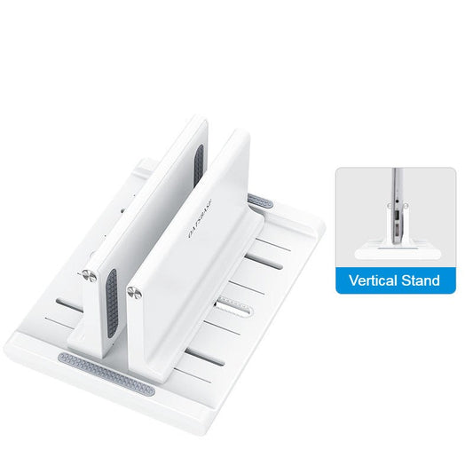 Norvo | Vertikal Laptop Stativ, med Ekstra Telefon/Tablet Holder, for Hjem & Kontor