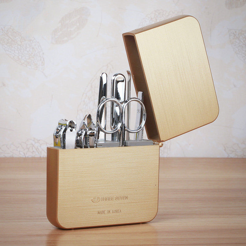 Norvo | 7-delt Manikyrsett, med 2 Negleklippere, Beauty Saks, Neglefil, Øreplukker, for Fingernail & Tånegler