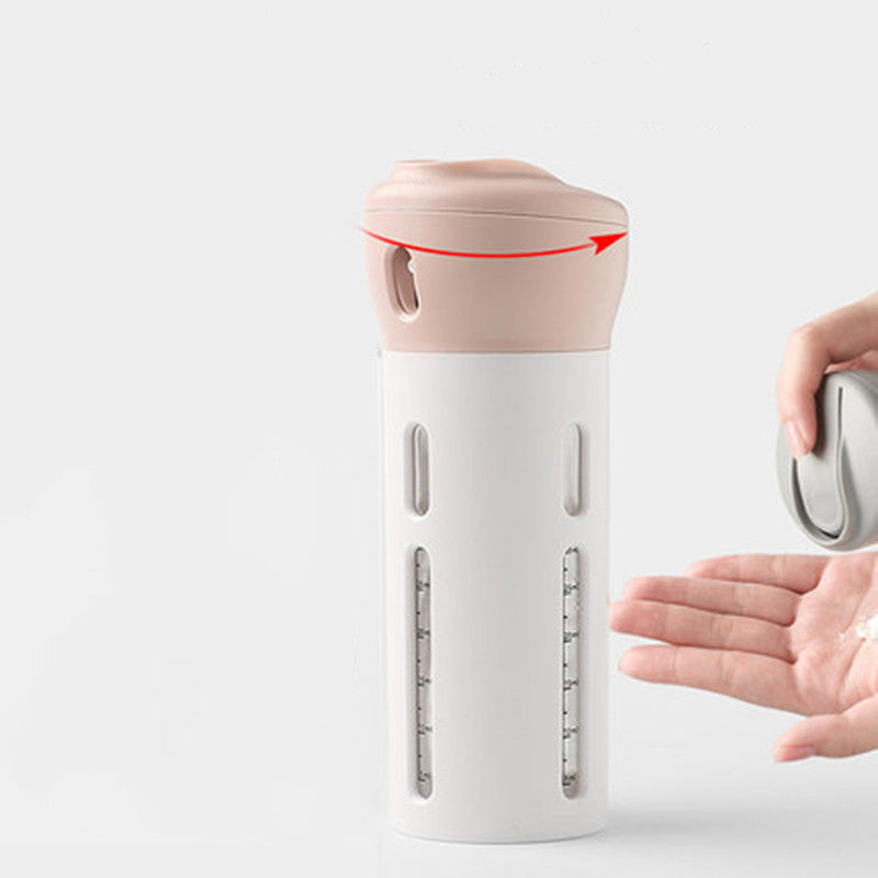 Norvo | Bærbar & Etterfyllbar 4-i-1 Lotion Sub-Flaske Dispenser, for Desinfeksjon, Lotion, Sjampo, Duschgel og Mer