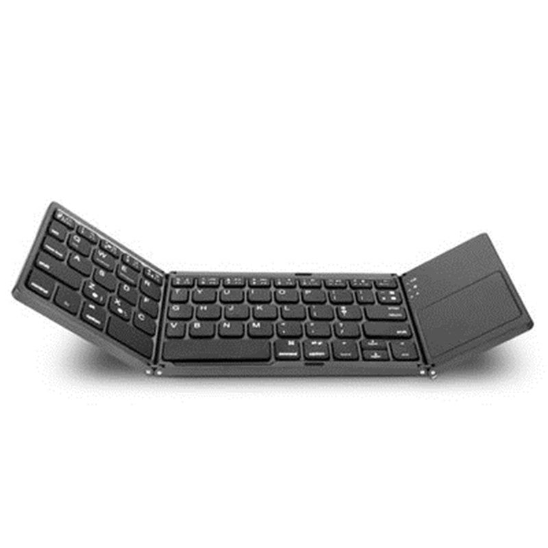 Norvo | Lommevennlig tri-foldet oppladbar Bluetooth3.0-tastatur med sensitiv berøringsplate, for nettbrett, smarttelefoner, bærbare datamaskiner, PC og mer