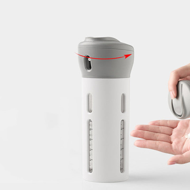 Norvo | Bærbar & Etterfyllbar 4-i-1 Lotion Sub-Flaske Dispenser, for Desinfeksjon, Lotion, Sjampo, Duschgel og Mer