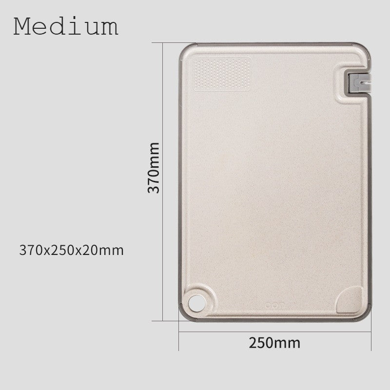 Norvo | Skjærebrett med innebygd knivsliper, hvitløksholder, saftfanger og sklisikker bunn, for kjøtt, grønnsaker, ost
