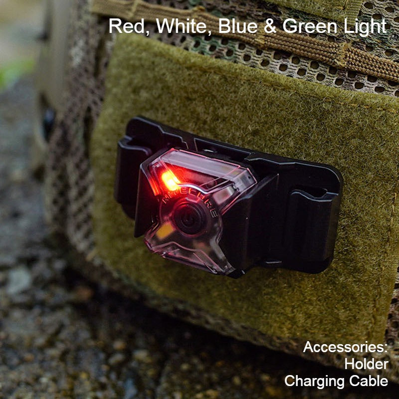 Norvo | Mini Bærbar Oppladbar Hodelykt, med Hodebånd & Sykkelstativ Sett, for Camping, Sykling & Mer