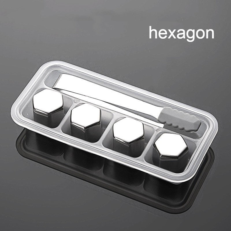 Norvo | Gjenbrukbare rustfrie stålisbiter, med spiss tang og oppbevaringsbrett (Sett med 4)