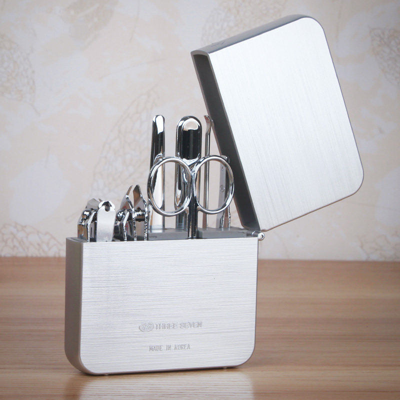 Norvo | 7-delt Manikyrsett, med 2 Negleklippere, Beauty Saks, Neglefil, Øreplukker, for Fingernail & Tånegler