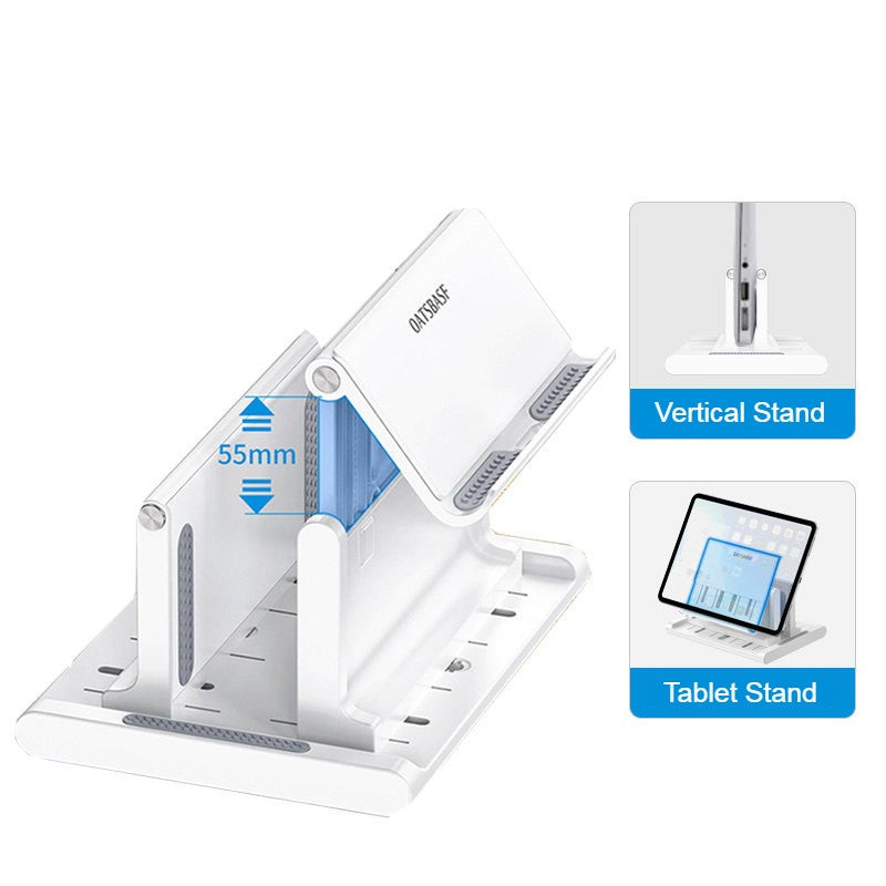 Norvo | Vertikal Laptop Stativ, med Ekstra Telefon/Tablet Holder, for Hjem & Kontor