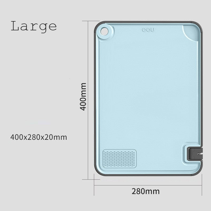 Norvo | Skjærebrett med innebygd knivsliper, hvitløksholder, saftfanger og sklisikker bunn, for kjøtt, grønnsaker, ost