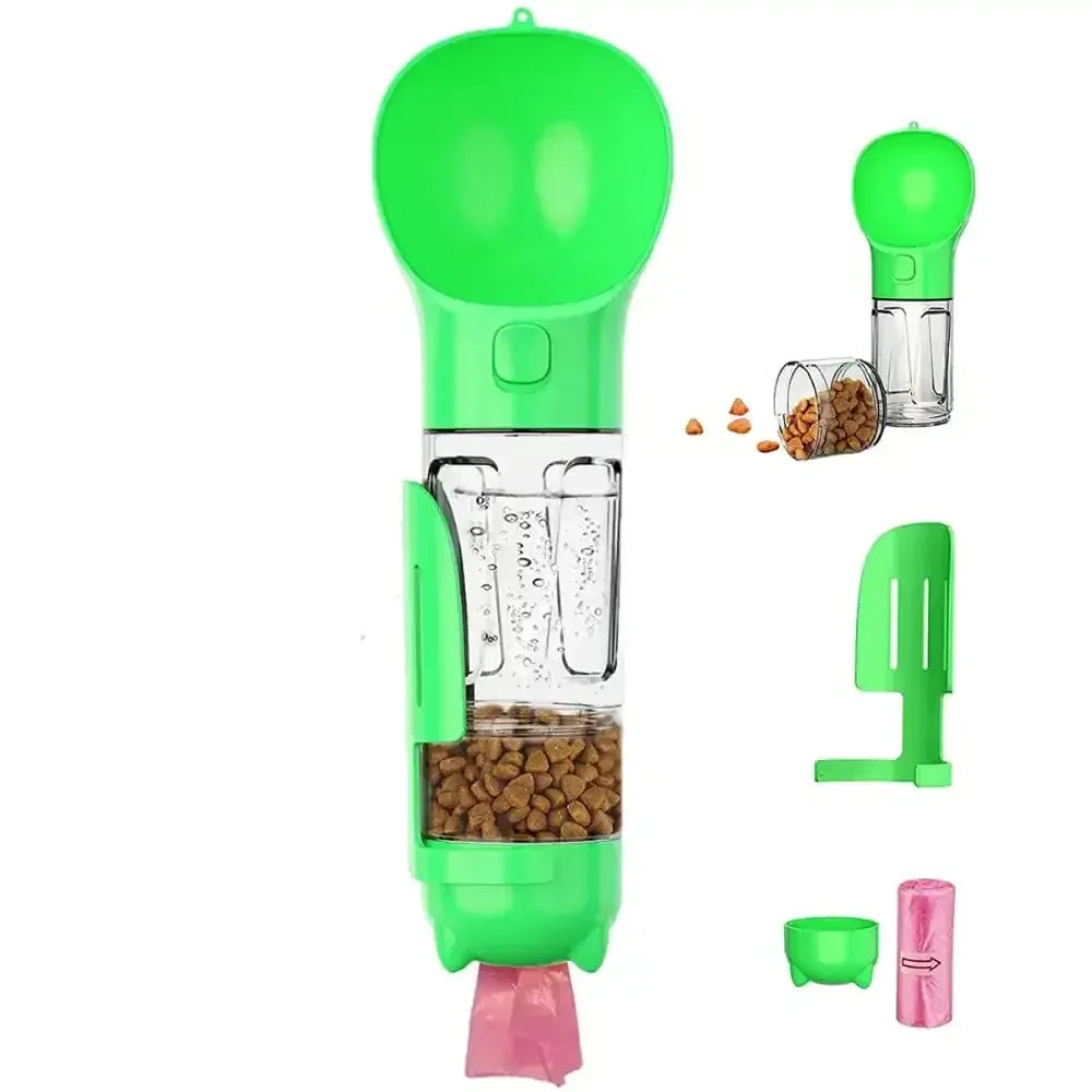 PawHydrate Pro – 3-i-1 Bærbar Vannflaske for Katter og Hundeboller