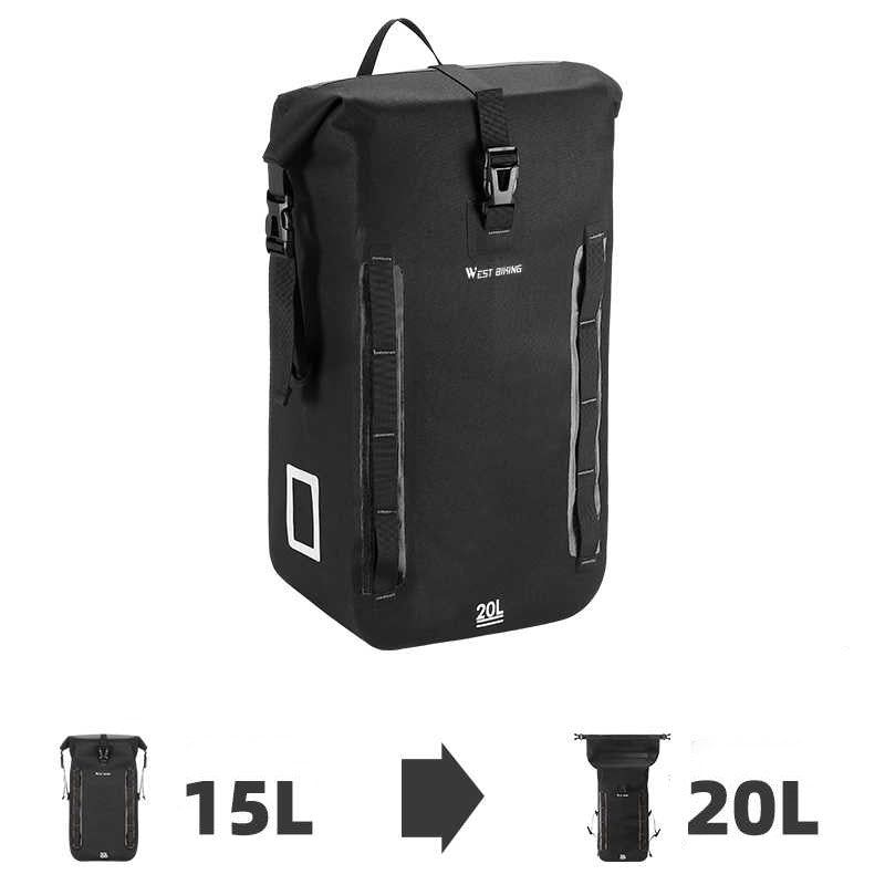 Norvo | Vanntett utvidbar pakkveske for sykkel baksete