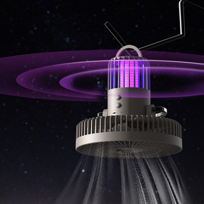 Norvo | Utendørs 4-i-1 Myggmiddel Strømbank Nattlys Vifte