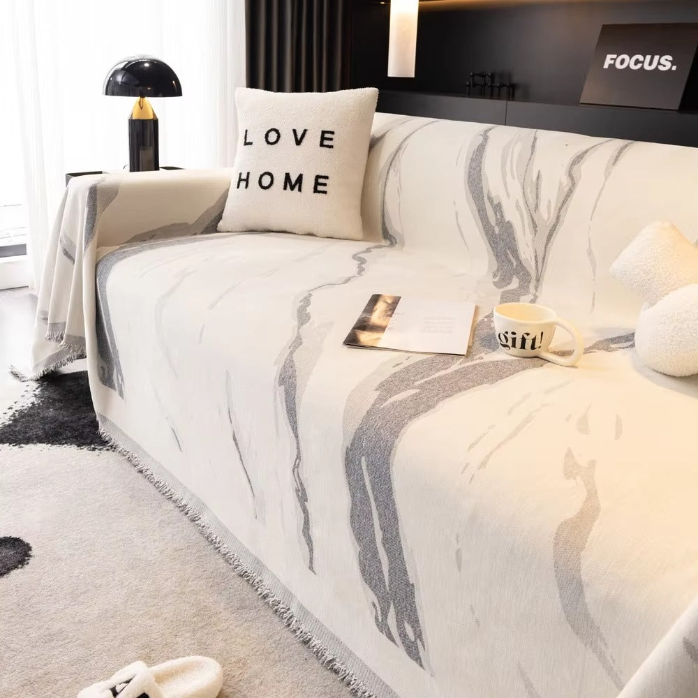 Norvo | Abstrakt Penselstrøk Chenille Sofatrekk