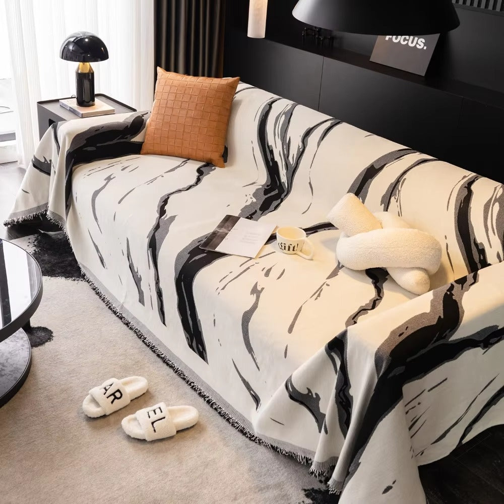 Norvo | Abstrakt Penselstrøk Chenille Sofatrekk