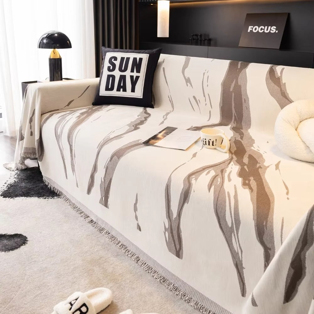 Norvo | Abstrakt Penselstrøk Chenille Sofatrekk