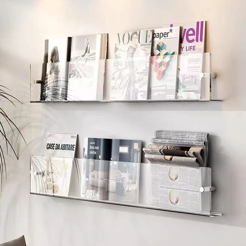 Norvo | ClearLine – Stilren Akryl Vegghylle for Magasiner