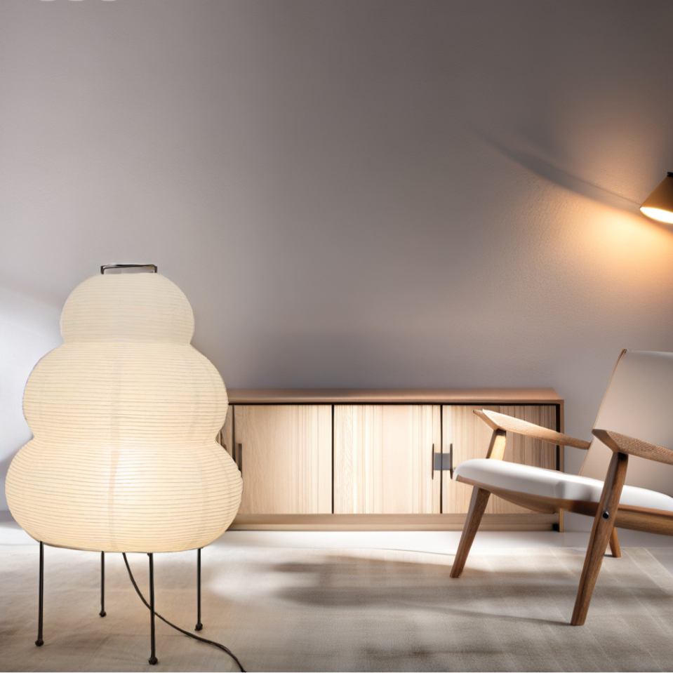 Norvo | Zen Gulvamp – Japansk Wabi-Sabi Stil med 3-modus Dimmbar LED Lys