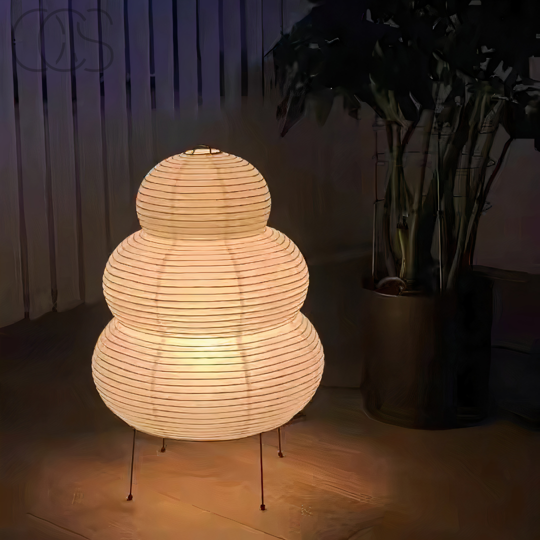 Norvo | Zen Gulvamp – Japansk Wabi-Sabi Stil med 3-modus Dimmbar LED Lys
