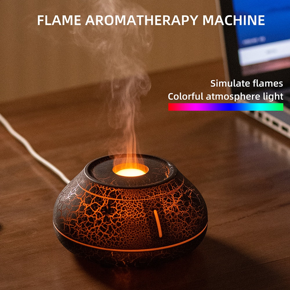 Norvo | Luftfukter sprekk vulkan flamme essensiell olje diffuser ultra ...