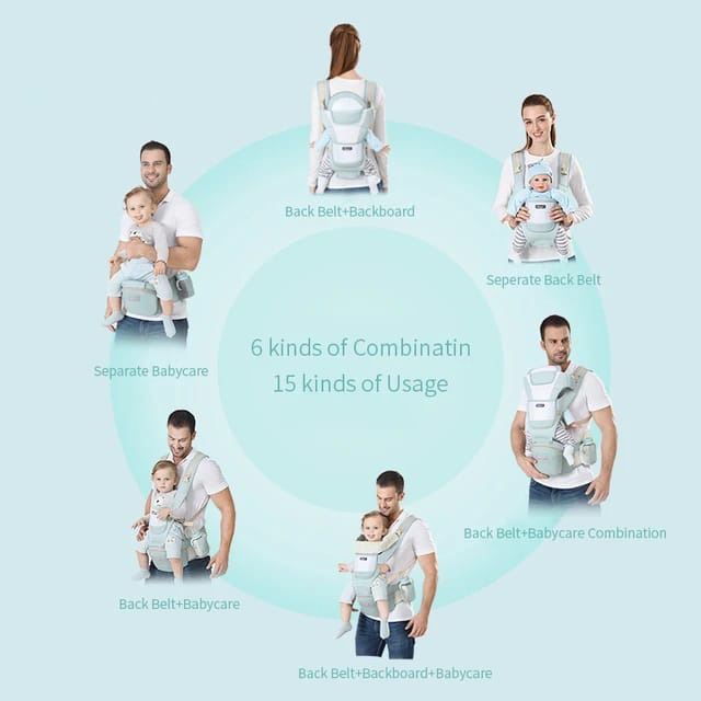 Norvo | All-Position Baby Carrier - Hip Seat Spedbarn Småbarn Rygsekk med Kenguru Innpakning Bærer