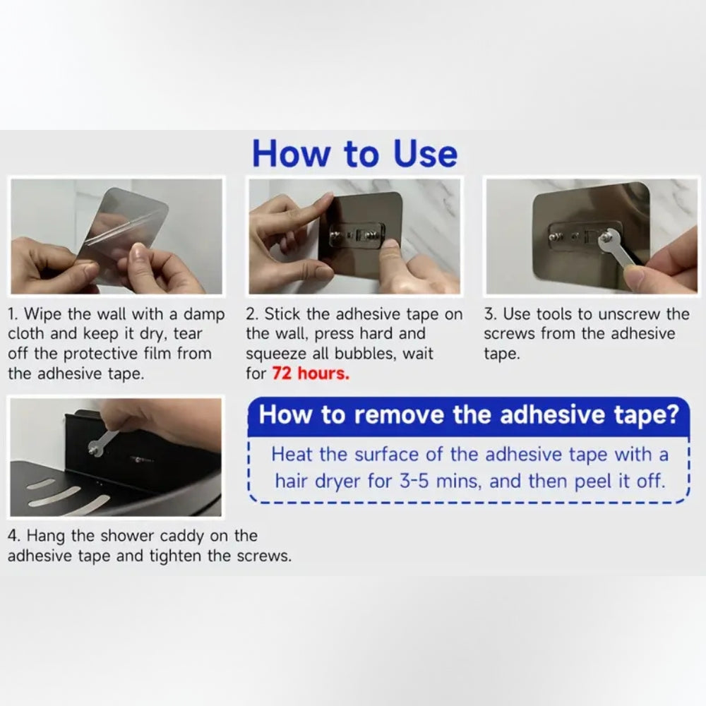 Norvo | Aluminium Hjørne Dusj Caddy Stativ