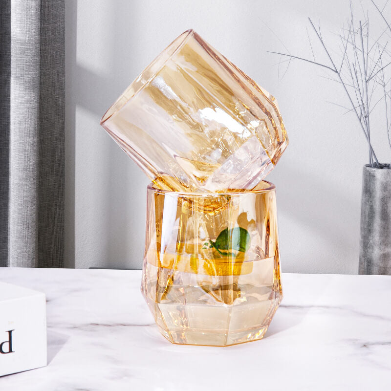 Norvo | Amber hexagonal glasskopper