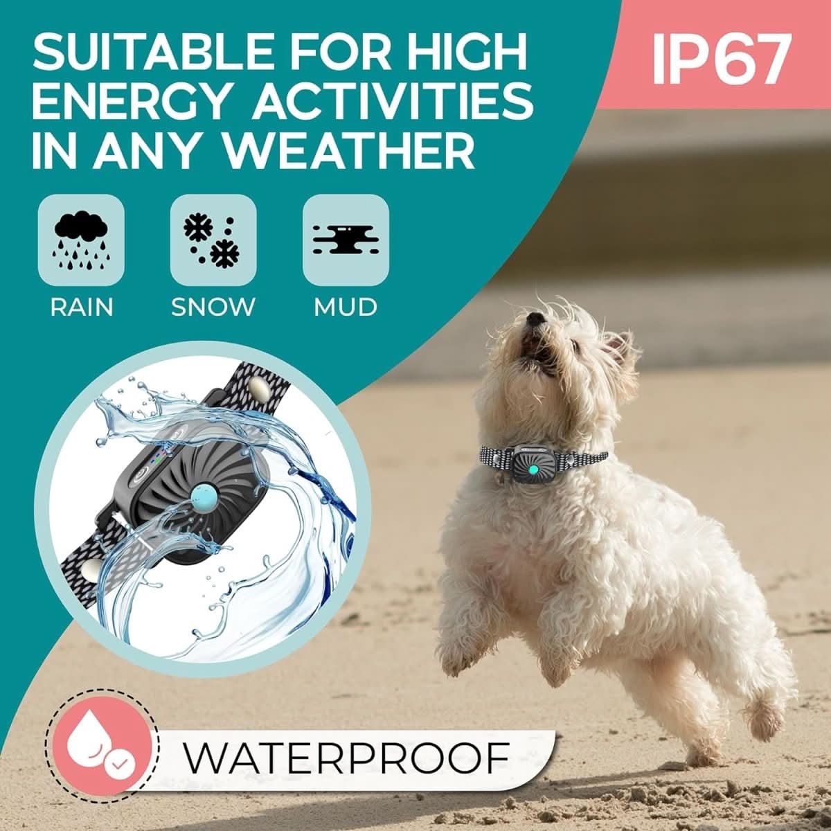 Norvo | Anti-bjeffehalsbånd for små hunder med lyd og vibrasjon