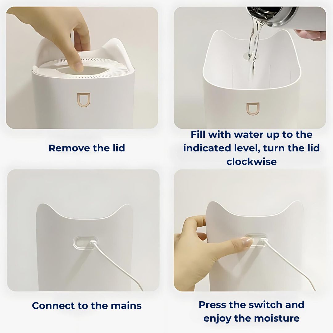 Norvo | Hjemmefukter 3000ml med tåke-teknologi for respiratory lettelse og komfortabelt liv - Fukter for soverommet