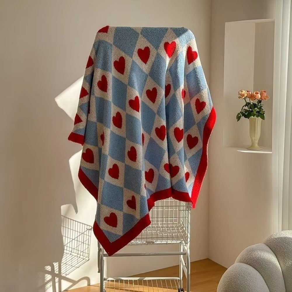 Norvo | Argyle Scarlet Heart Soft Blanket