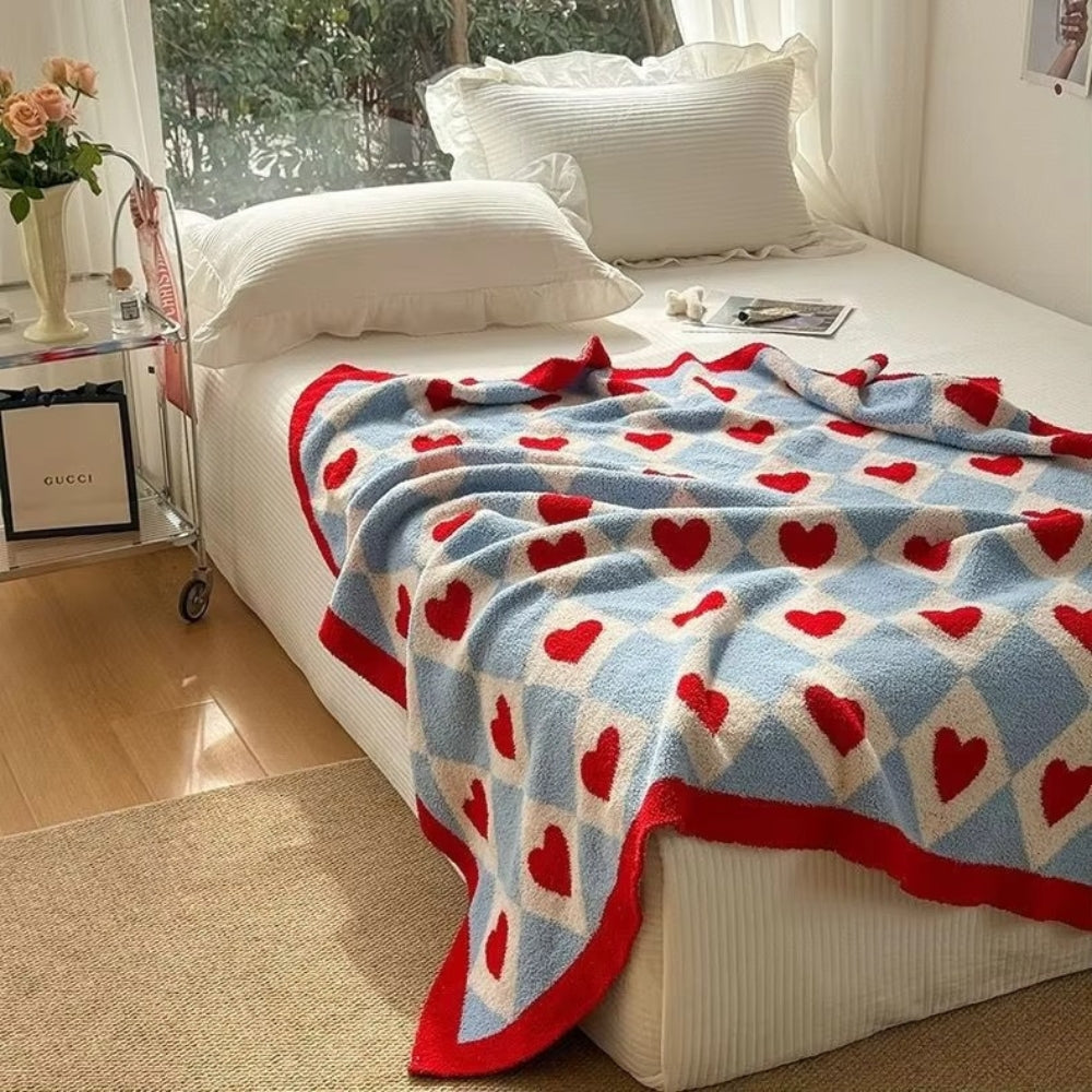 Norvo | Argyle Scarlet Heart Soft Blanket