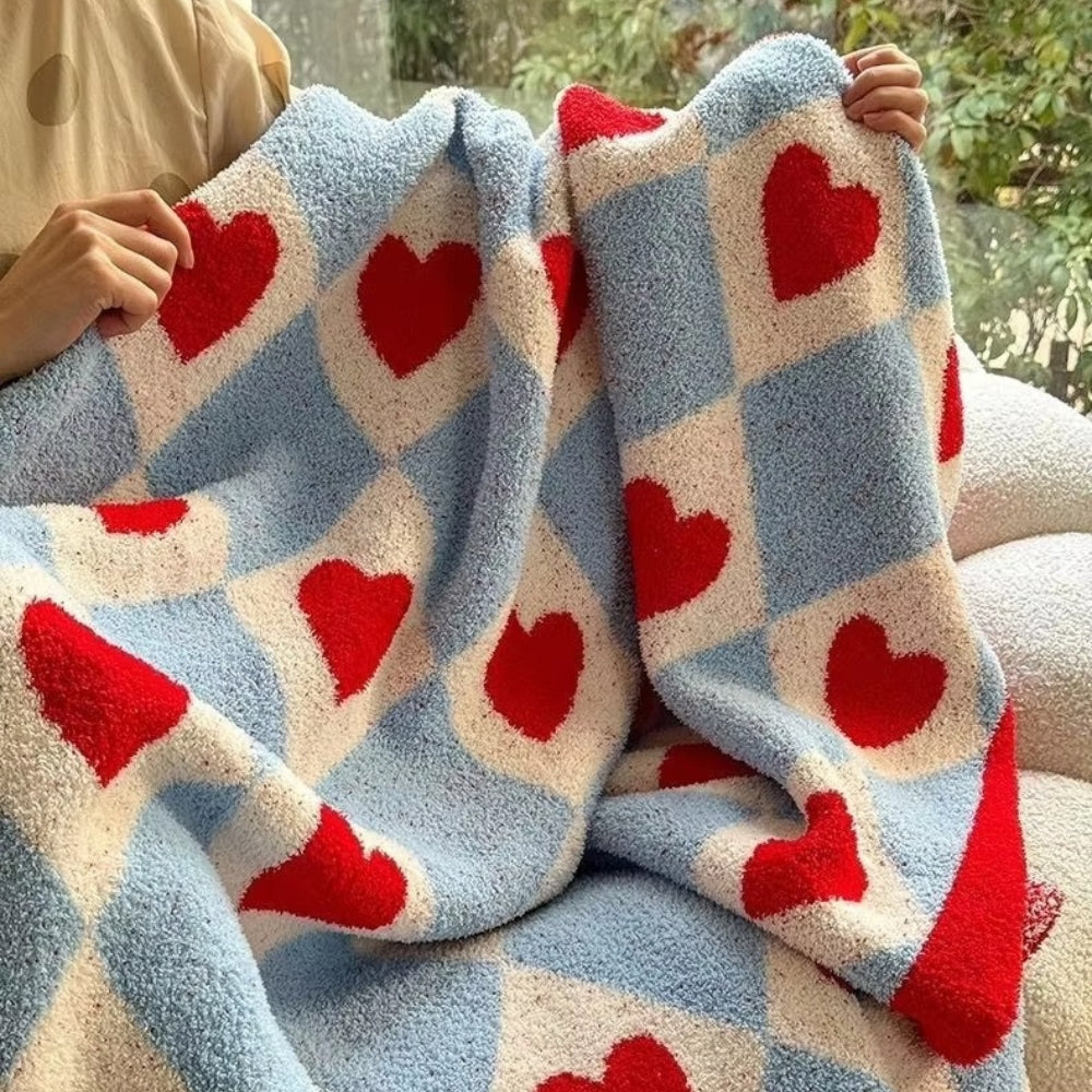 Norvo | Argyle Scarlet Heart Soft Blanket