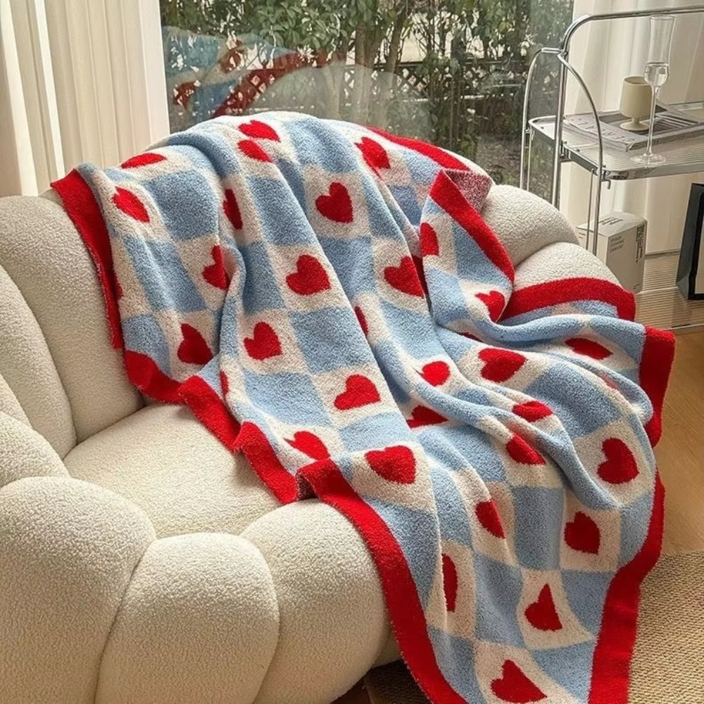 Norvo | Argyle Scarlet Heart Soft Blanket