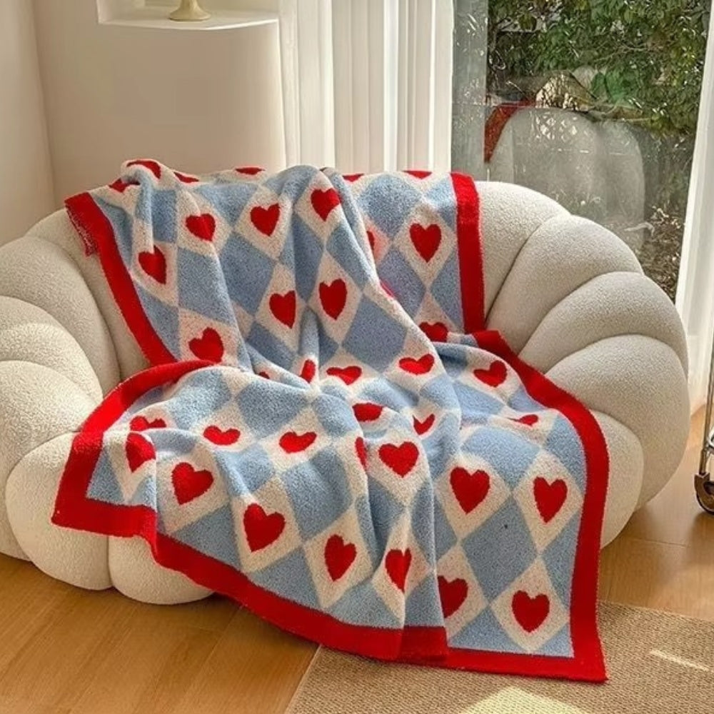 Norvo | Argyle Scarlet Heart Soft Blanket