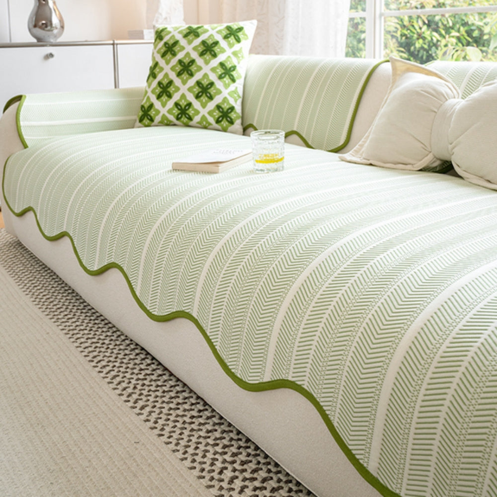 Norvo | Aurivelle Herringbone Sofa Cover med bølgekanttrim