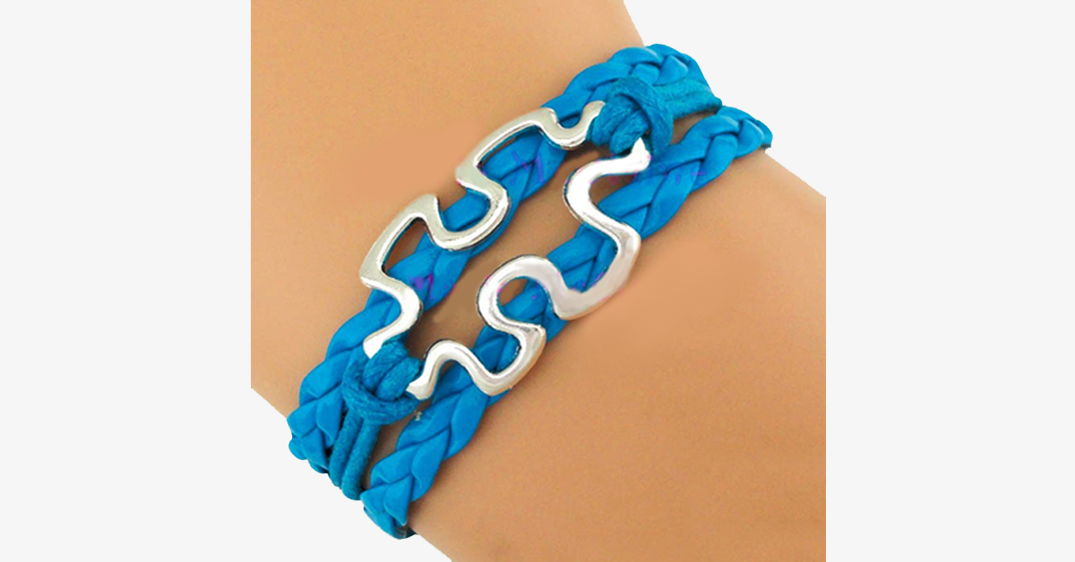 Norvo | Autisme Bevissthet Puslespillbrikke Armbånd