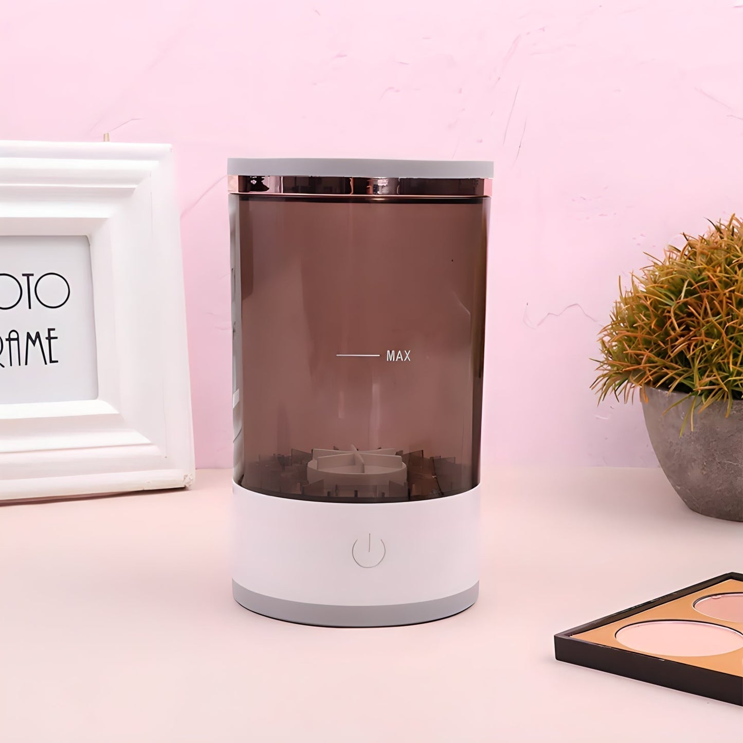 Norvo | BrushBath Automatisk Sminkebørste Renser – Dyp Rengjøring & Rask Tørking for Alle Børster