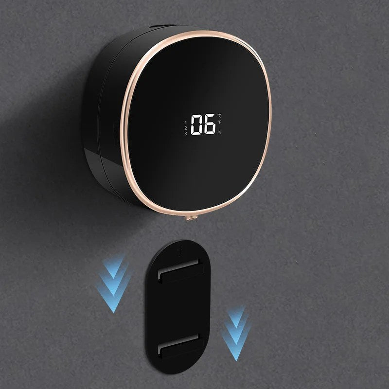 Norvo | Cleon 5-i-1 Smart Automatisk Såpedispenser med LED-skjerm – Berøringsfri, Oppladbar & Veggmonterbar