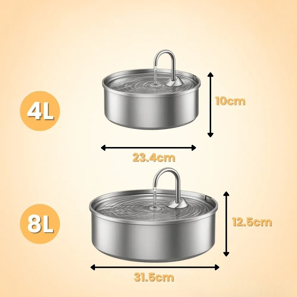 Norvo | Automatisk rustfritt stål vannfontene kjæledyrdrikkeskål