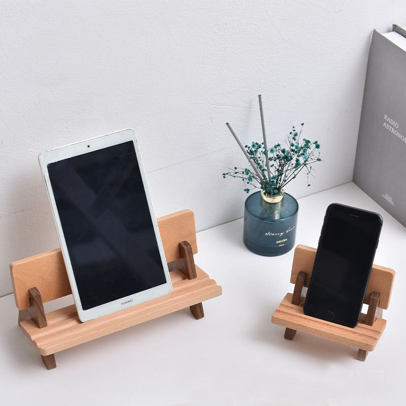 Norvo | Solid Wood Justerbar Og Oppladbar Nettbrett/Telefon Stativ