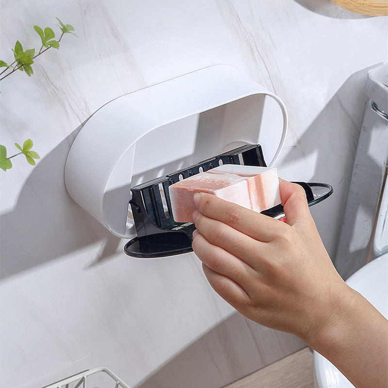 Norvo | Hull-fri Veggmontert Drenering Flip-Top Såpeboks