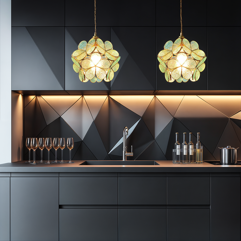 Norvo | Moderne Blomsterform Glass LED Pendellampe