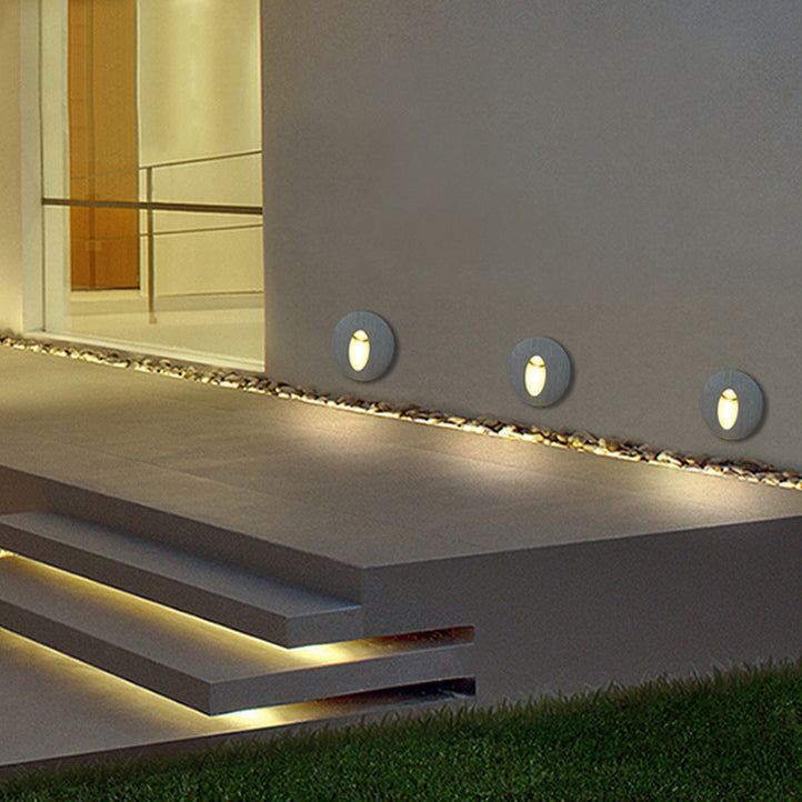 Norvo | Moderne Art Deco Rund Firkan Aluminium Vanntett LED Vegglys for Gangene