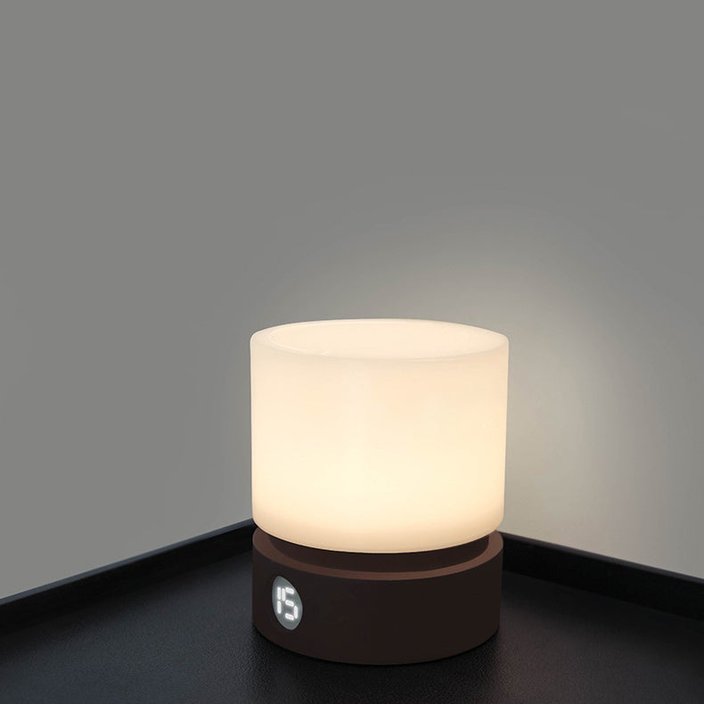 Norvo | Moderne nordisk timer oppladbar ABS HIPS silikon sylinder LED bordlampe nattlys for natbordet