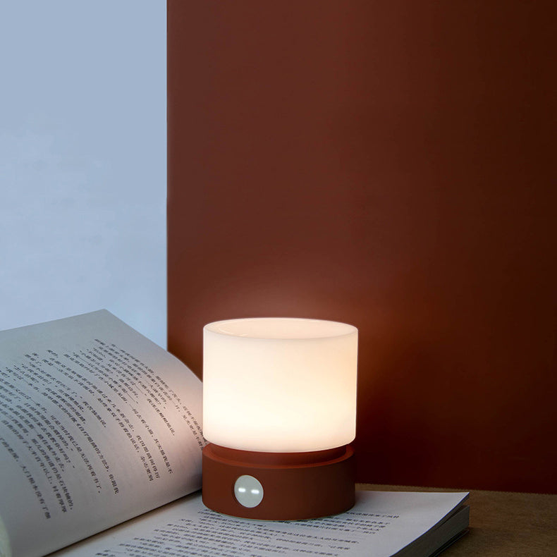 Norvo | Moderne nordisk timer oppladbar ABS HIPS silikon sylinder LED bordlampe nattlys for natbordet