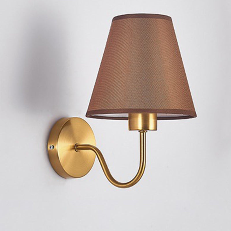 Norvo | Moderne Nordisk Rund Bøyd Stang Jern Tøy Nyttelys 1-Lykt Vegglampe for Stue