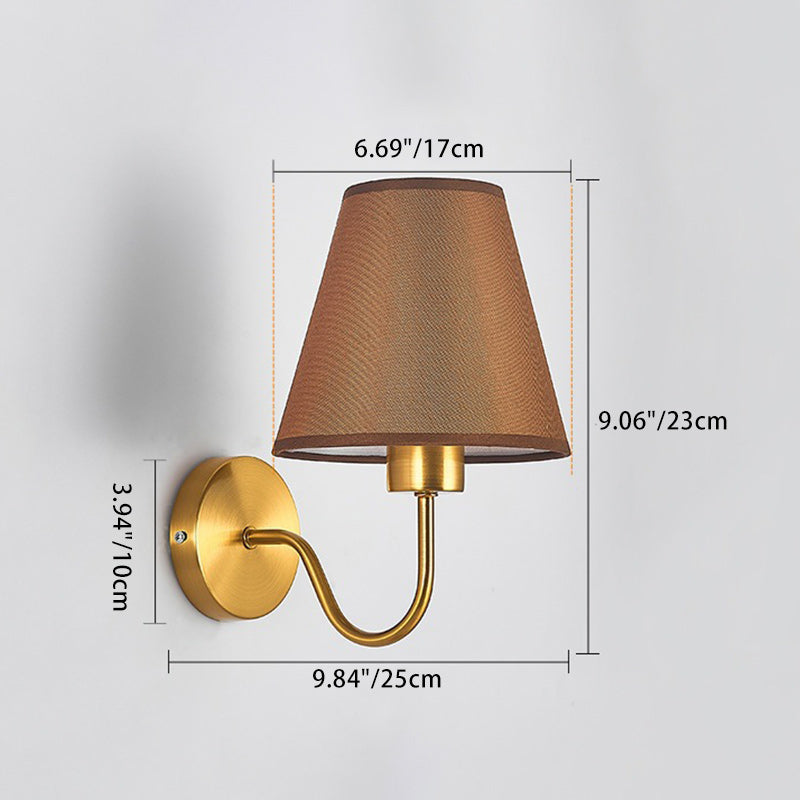 Norvo | Moderne Nordisk Rund Bøyd Stang Jern Tøy Nyttelys 1-Lykt Vegglampe for Stue