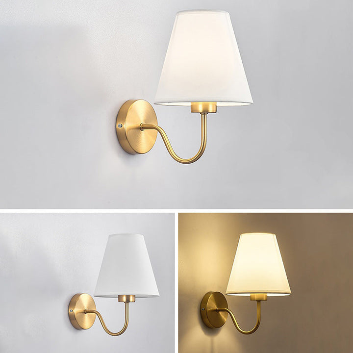 Norvo | Moderne Nordisk Rund Bøyd Stang Jern Tøy Nyttelys 1-Lykt Vegglampe for Stue