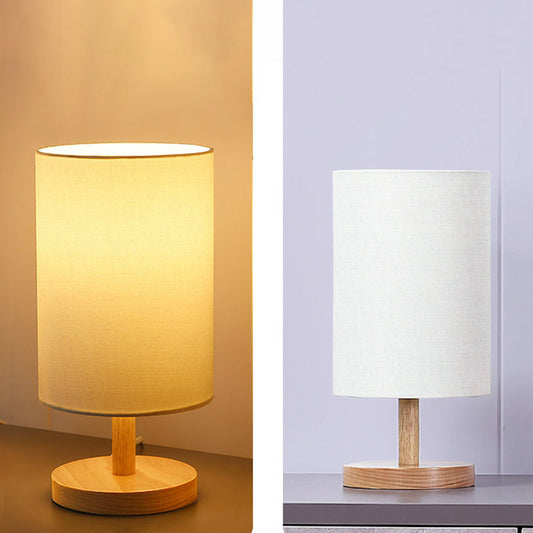 Norvo | Tradisjonell japansk sylinder trestoff 1-lamps bordlampe for stuen