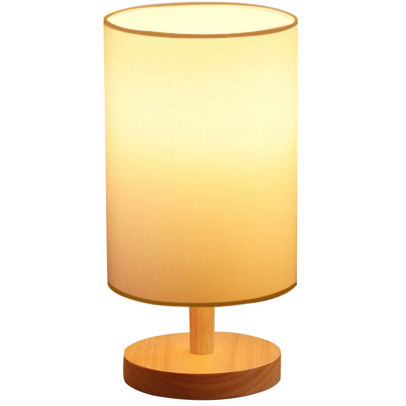 Norvo | Tradisjonell japansk sylinder trestoff 1-lamps bordlampe for stuen