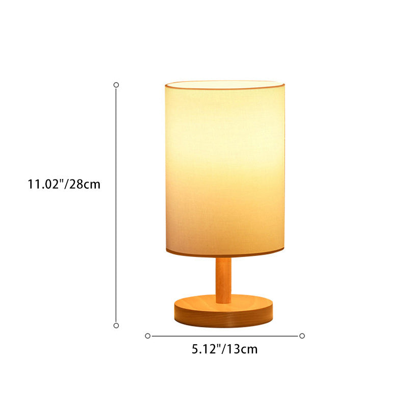 Norvo | Tradisjonell japansk sylinder trestoff 1-lamps bordlampe for stuen