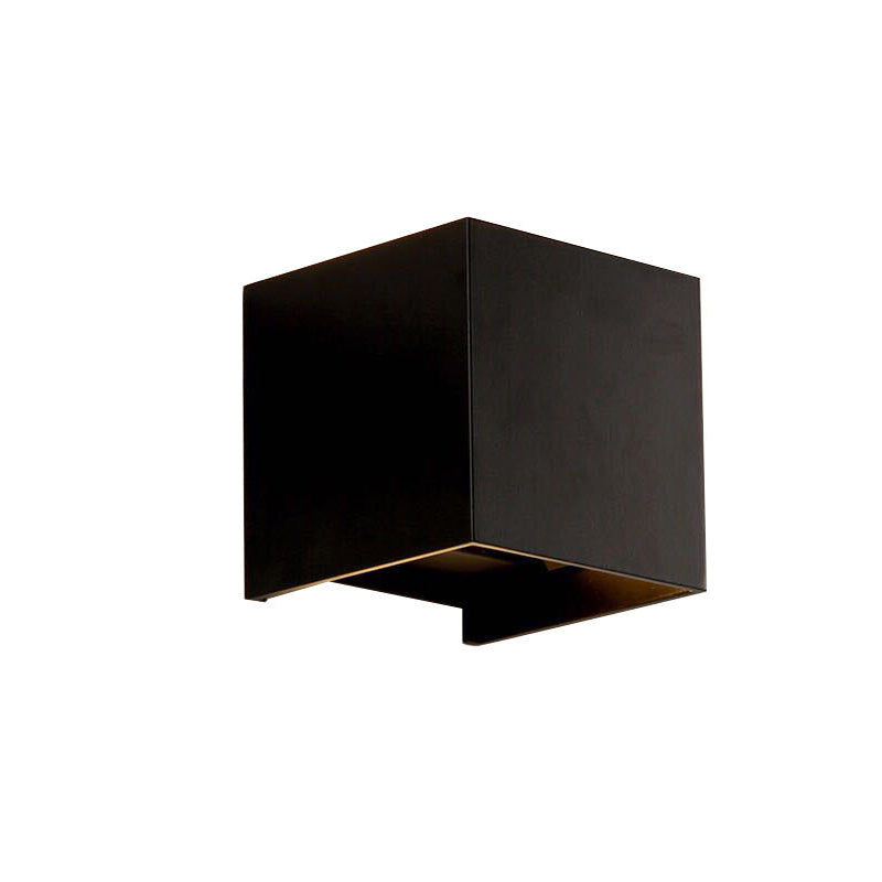 Norvo | Moderne Minimalistisk Vanntett kube Opp Ned Aluminium Glass Induksjon LED Vegg Lys Lamper For Soverom