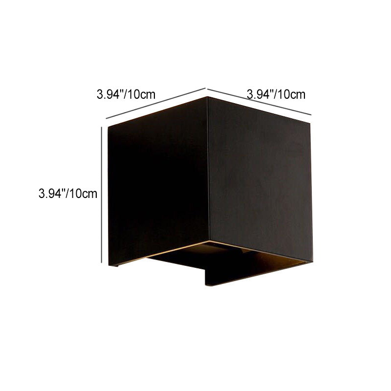 Norvo | Moderne Minimalistisk Vanntett kube Opp Ned Aluminium Glass Induksjon LED Vegg Lys Lamper For Soverom